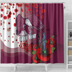 Custom Sea Eagle Rugby ANZAC Shower Curtain The Military Soldiers with Red Poppy