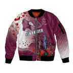 Custom Sea Eagle Rugby ANZAC Sleeve Zip Bomber Jacket The Military Soldiers with Red Poppy
