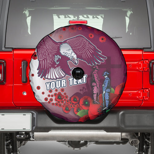 Custom Sea Eagle Rugby ANZAC Spare Tire Cover The Military Soldiers with Red Poppy