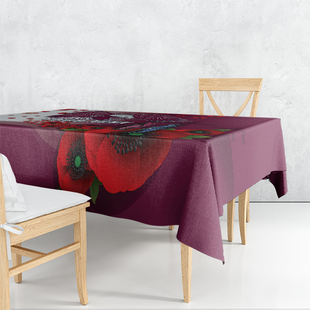 Custom Sea Eagle Rugby ANZAC Tablecloth The Military Soldiers with Red Poppy