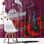 Custom Sea Eagle Rugby ANZAC Window Curtain The Military Soldiers with Red Poppy