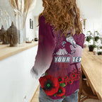 Custom Sea Eagle Rugby ANZAC Women Casual Shirt The Military Soldiers with Red Poppy