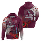 Custom Sea Eagle Rugby ANZAC Zip Hoodie The Military Soldiers with Red Poppy