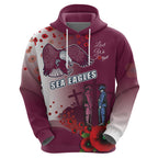 Custom Sea Eagle Rugby ANZAC Zip Hoodie The Military Soldiers with Red Poppy
