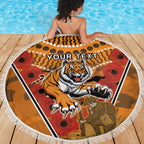 Custom Wests Tigers Rugby ANZAC Beach Blanket Aboriginal and Army Patterns