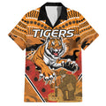 Custom Wests Tigers Rugby ANZAC Hawaiian Shirt Aboriginal and Army Patterns