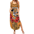 Custom Wests Tigers Rugby ANZAC Summer Maxi Dress Aboriginal and Army Patterns