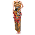 Custom Wests Tigers Rugby ANZAC Tank Maxi Dress Aboriginal and Army Patterns