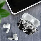New Zealand Black Fern Custom AirPods Case Maori Tukutuku Black-white Motif - Aussie Hoodie