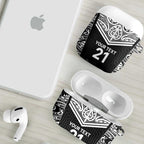 New Zealand Black Fern Custom AirPods Case Maori Tukutuku Black-white Motif - Aussie Hoodie