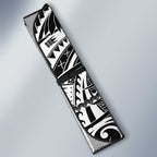 New Zealand Black Fern Custom Auto Sun Shade Maori Tukutuku Black-white Motif - Aussie Hoodie