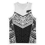 New Zealand Black Fern Custom Basketball Jersey Maori Tukutuku Black-white Motif - Aussie Hoodie