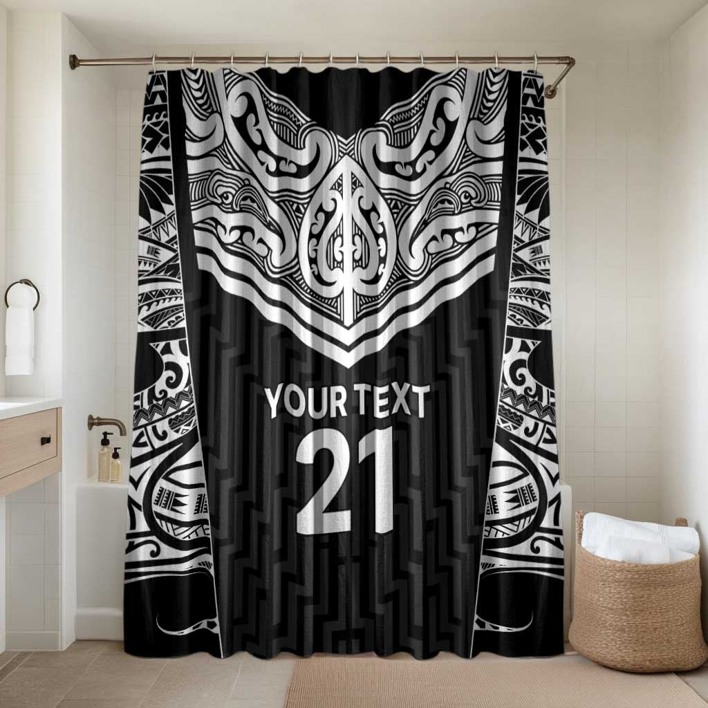 New Zealand Black Fern Custom Bathroom Set Maori Tukutuku Black-white Motif - Aussie Hoodie
