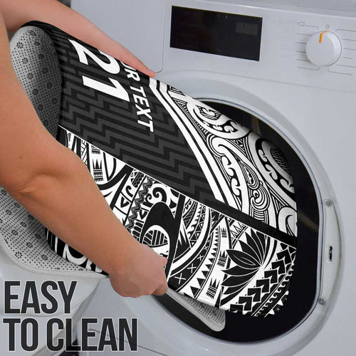 New Zealand Black Fern Custom Bathroom Set Maori Tukutuku Black-white Motif - Aussie Hoodie