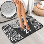 New Zealand Black Fern Custom Bathroom Set Maori Tukutuku Black-white Motif - Aussie Hoodie