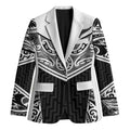 New Zealand Black Fern Custom Blazer Maori Tukutuku Black-white Motif - Aussie Hoodie