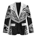 New Zealand Black Fern Custom Blazer Maori Tukutuku Black-white Motif - Aussie Hoodie