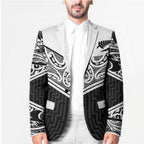 New Zealand Black Fern Custom Blazer Maori Tukutuku Black-white Motif - Aussie Hoodie