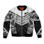 New Zealand Black Fern Custom Bomber Jacket Maori Tukutuku Black-white Motif