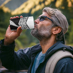 New Zealand Black Fern Custom 4 in 1 Can Cooler Tumbler Maori Tukutuku Black-white Motif
