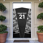 New Zealand Black Fern Custom Door Cover Maori Tukutuku Black-white Motif - Aussie Hoodie