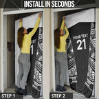 New Zealand Black Fern Custom Door Cover Maori Tukutuku Black-white Motif - Aussie Hoodie