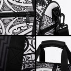 New Zealand Black Fern Custom Duffle Bag Maori Tukutuku Black-white Motif