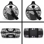 New Zealand Black Fern Custom Duffle Bag Maori Tukutuku Black-white Motif