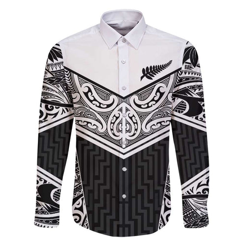 New Zealand Black Fern Custom Family Matching Off Shoulder Short Dress and Hawaiian Shirt Maori Tukutuku Black-white Motif