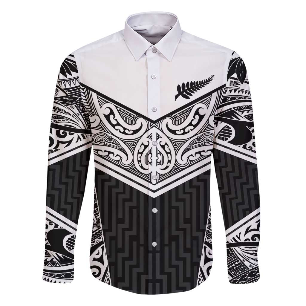 New Zealand Black Fern Custom Family Matching Short Sleeve Bodycon Dress and Hawaiian Shirt Maori Tukutuku Black-white Motif