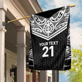 New Zealand Black Fern Custom Garden Flag Maori Tukutuku Black-white Motif