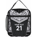 New Zealand Black Fern Custom Lunch Bag Maori Tukutuku Black-white Motif