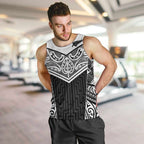 New Zealand Black Fern Custom Men Tank Top Maori Tukutuku Black-white Motif