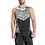 New Zealand Black Fern Custom Men Tank Top Maori Tukutuku Black-white Motif
