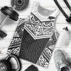 New Zealand Black Fern Custom Men Tank Top Maori Tukutuku Black-white Motif
