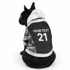 New Zealand Black Fern Custom Pet Hoodie Maori Tukutuku Black-white Motif