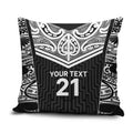 New Zealand Black Fern Custom Pillow Cover Maori Tukutuku Black-white Motif - Aussie Hoodie
