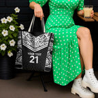 New Zealand Black Fern Custom Tote Bag Maori Tukutuku Black-white Motif - Aussie Hoodie