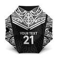 New Zealand Black Fern Custom Umbrella Maori Tukutuku Black-white Motif - Aussie Hoodie