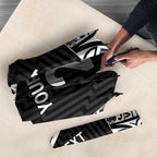 New Zealand Black Fern Custom Umbrella Maori Tukutuku Black-white Motif - Aussie Hoodie