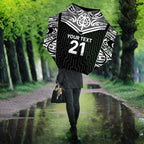 New Zealand Black Fern Custom Umbrella Maori Tukutuku Black-white Motif - Aussie Hoodie