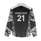 New Zealand Black Fern Custom Women Casual Shirt Maori Tukutuku Black-white Motif
