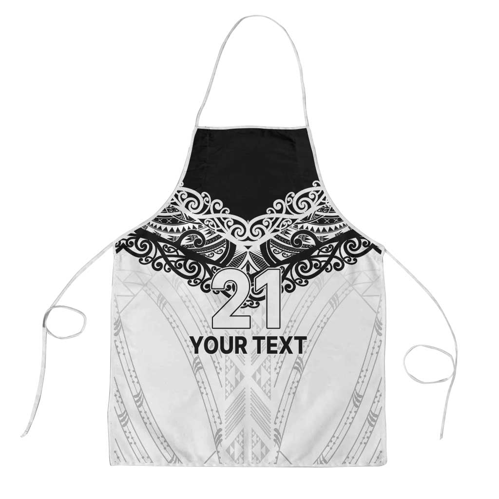 New Zealand Koru Fern Custom Apron Simple Taniko Motif - Aussie Hoodie