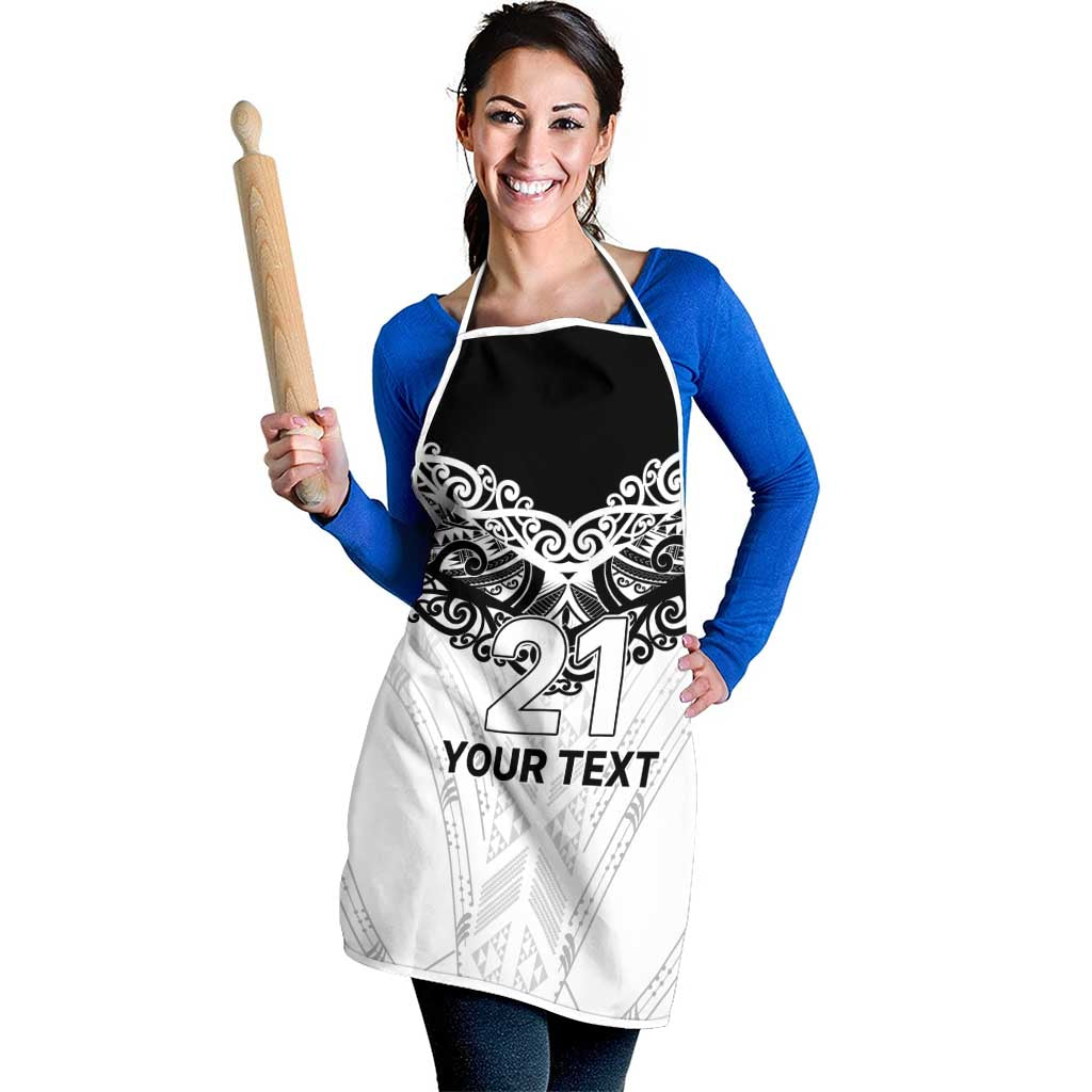 New Zealand Koru Fern Custom Apron Simple Taniko Motif - Aussie Hoodie