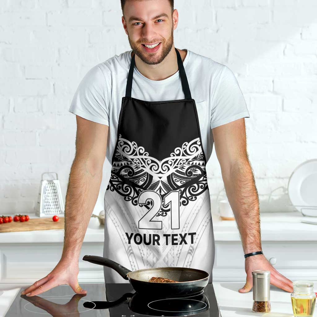 New Zealand Koru Fern Custom Apron Simple Taniko Motif - Aussie Hoodie