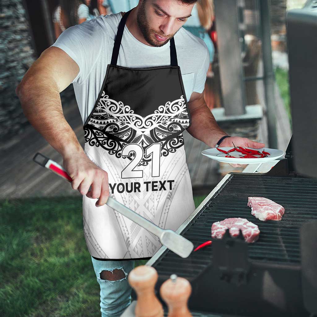 New Zealand Koru Fern Custom Apron Simple Taniko Motif - Aussie Hoodie