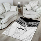 New Zealand Koru Fern Custom Area Rug Simple Taniko Motif