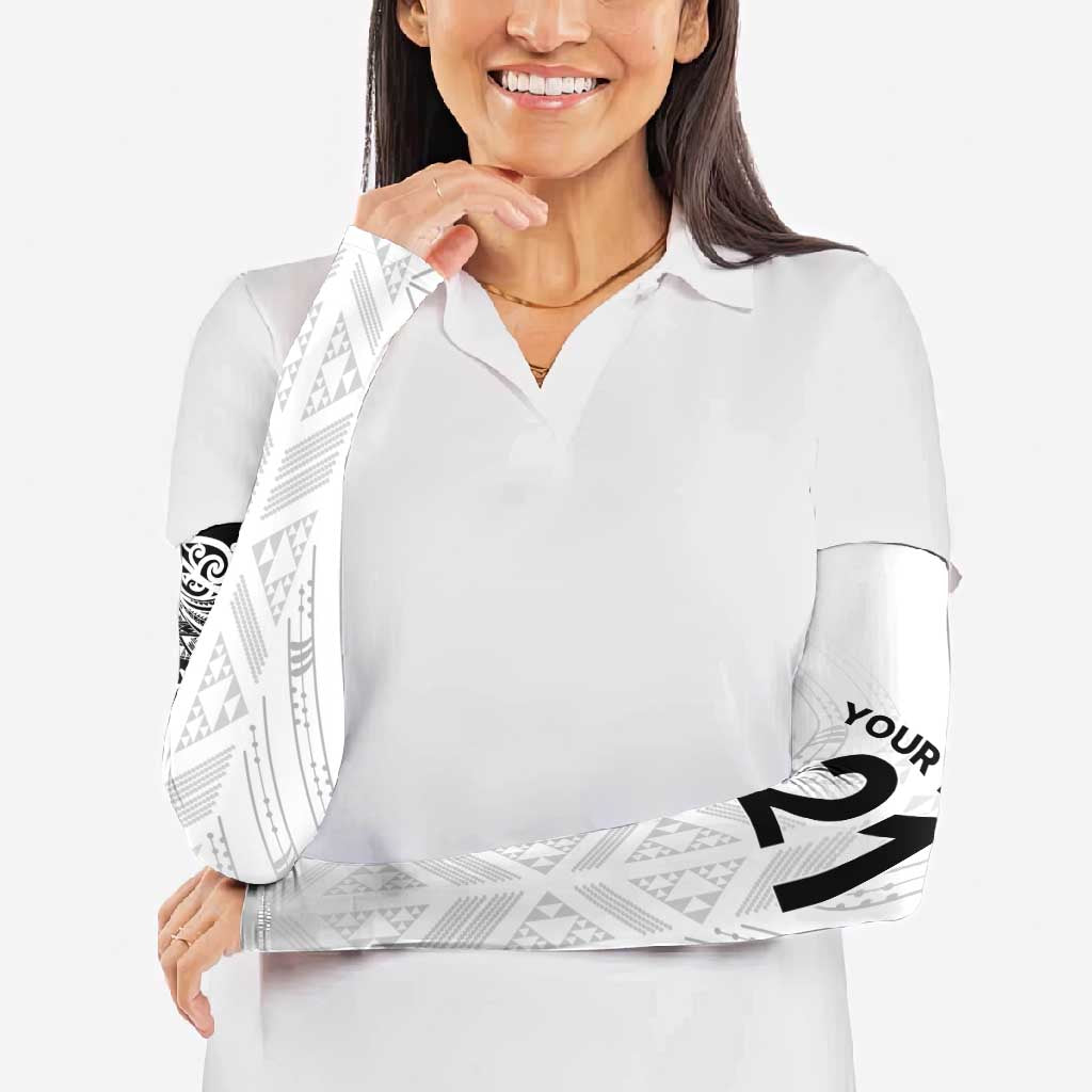 New Zealand Koru Fern Custom Arm Sleeves Simple Taniko Motif - Aussie Hoodie
