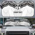 New Zealand Koru Fern Custom Auto Sun Shade Simple Taniko Motif - Aussie Hoodie