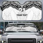 New Zealand Koru Fern Custom Auto Sun Shade Simple Taniko Motif - Aussie Hoodie